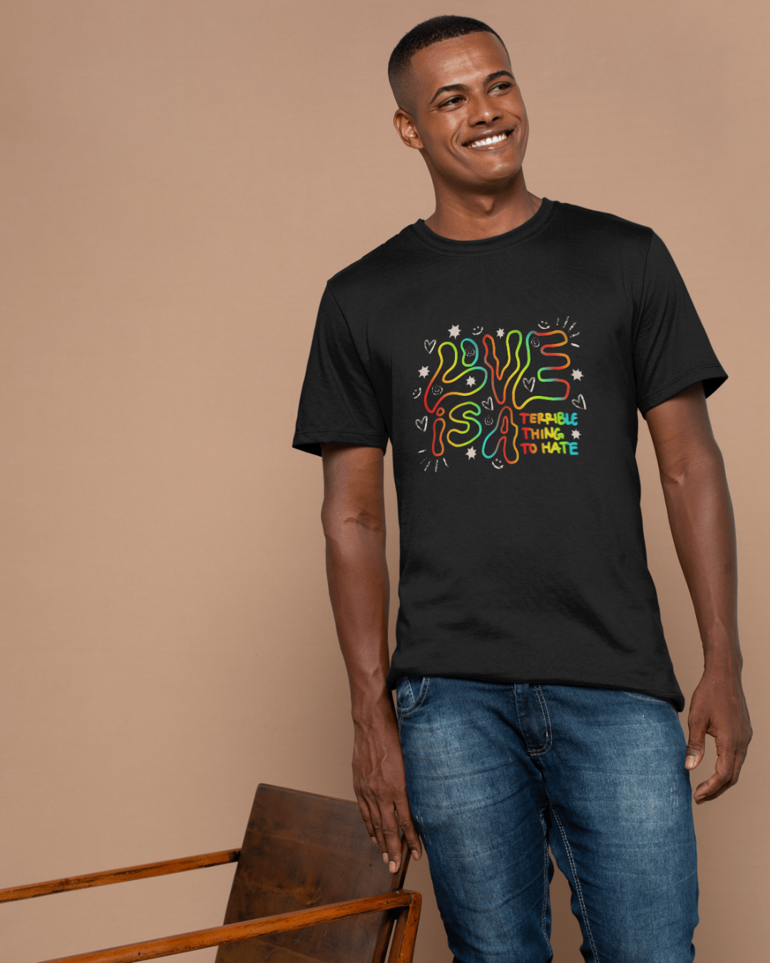 Love Is a Terrible Thing to Hate — Y2K Pride Organic Unisex Crewneck T-shirt | Econscious EC1000