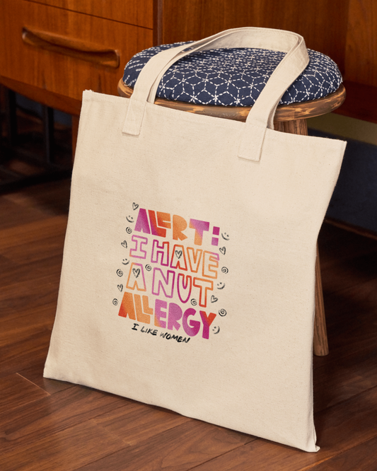 Alert: I Have a Nut Allergy - Lesbian Pride Premium Tote Bag